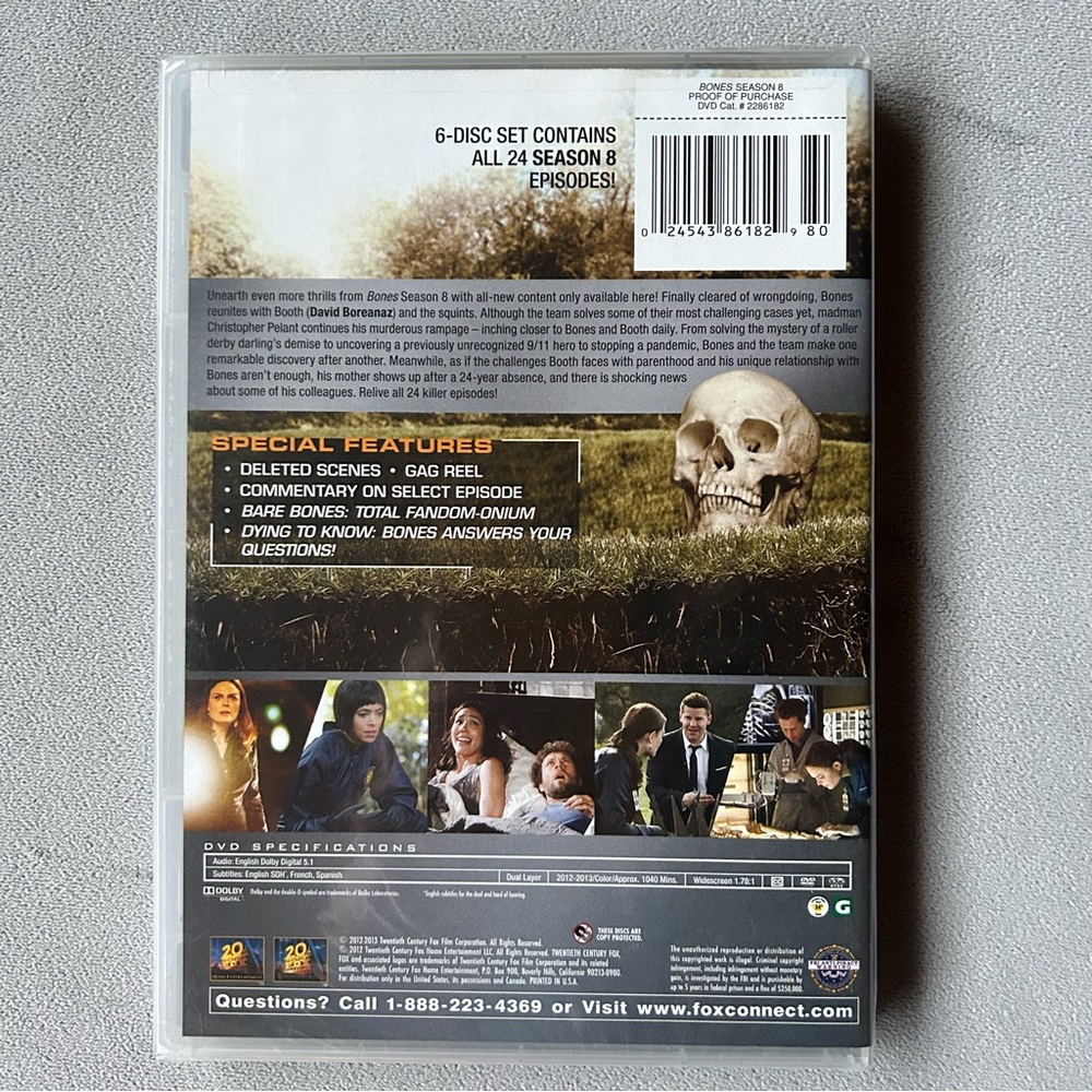 Bones ~ The Complete Eighth Season ~ DVD ~ Brand New! - Picture 2 of 3